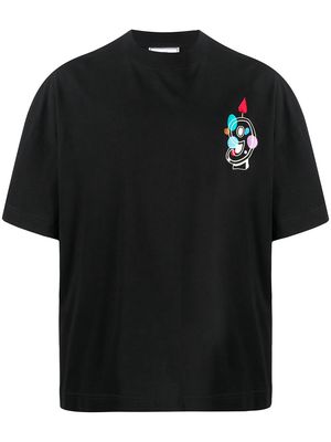 AMI Paris 9 embroidered T-shirt - Black