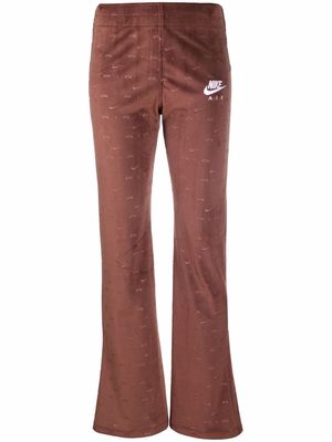 Nike embroidered-logo trousers - Brown