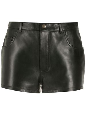Saint Laurent petite leather shorts - Black