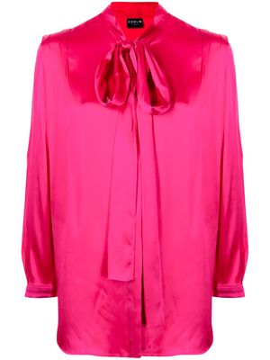 COOL T.M pussybow collar silk shirt - Pink