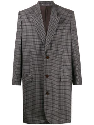 Martine Rose single-breasted check coat - Grey