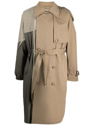 Feng Chen Wang panelled double-breasted trench coat - Neutrals