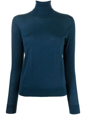N.Peal fine-knit roll-neck jumper - Blue