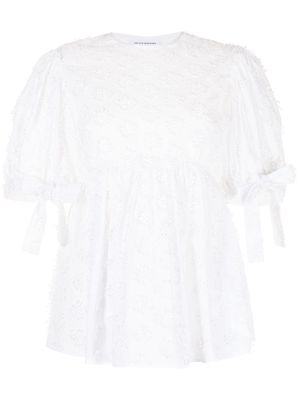 Cecilie Bahnsen open-back lace blouse - White