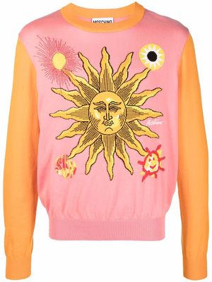 Moschino sun print jumper - Orange