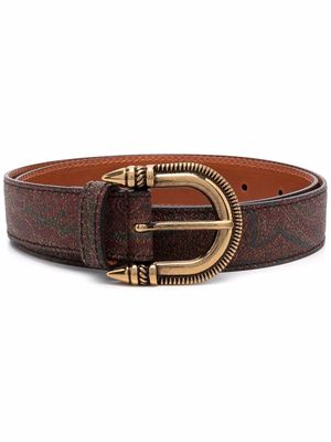 ETRO paisley-print leather belt - Brown