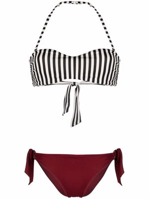 Emporio Armani striped colour-block bikini - Red