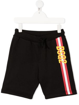 Dsquared2 Kids logo stripe-print shorts - Black