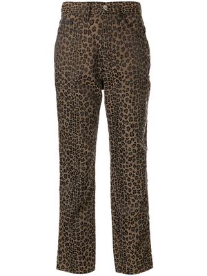 Fendi Pre-Owned 1990s leopard printed straight trousers - Brown