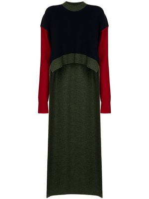 colville draped step-hem wool jumper - Multicolour