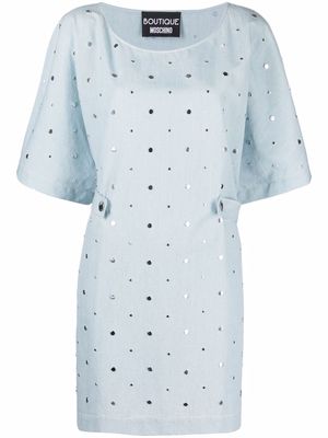 Boutique Moschino short-sleeved studded dress - Blue