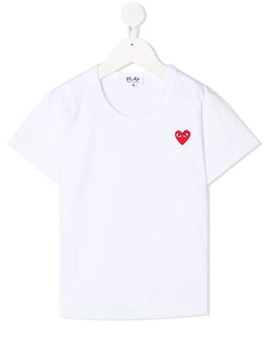 Comme Des Garçons Play Kids heart logo patch T-shirt - White