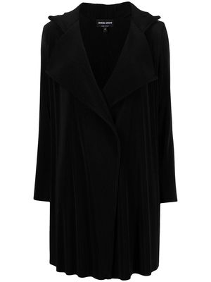 Giorgio Armani single-breasted velvet coat - Black