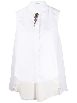 Brunello Cucinelli sleeveless blouse - White