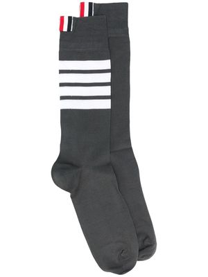 Thom Browne 4-Bar mid-calf socks - 025 DARK GREY