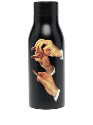 Seletti lipstick-print thermal bottle - Black