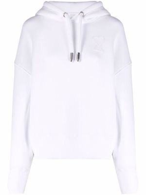 AMI Paris logo-patch hoodie - White