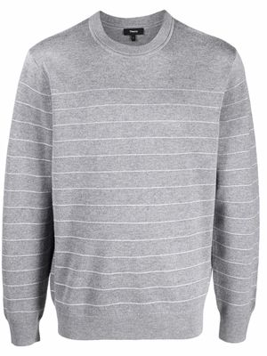Theory Nathan crew-neck striped jumper - Grey