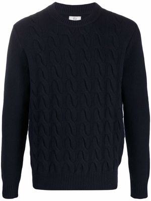 Woolrich cable-knit crew-neck jumper - Blue