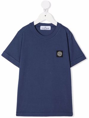 Stone Island Junior logo-patch cotton T-shirt - Blue