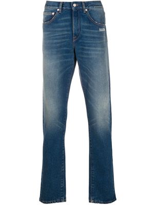 Off-White logo-print straight-leg jeans - Blue