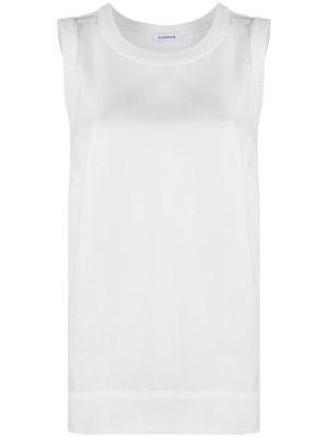 P.A.R.O.S.H. ribbed-trimmed satin top - White
