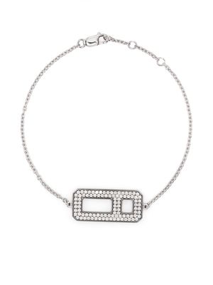 AS29 18kt white and black gold DNA pavé diamond chain bracelet - Silver