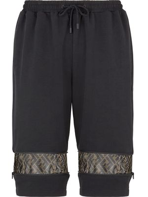 Fendi mesh-panel track shorts - Black