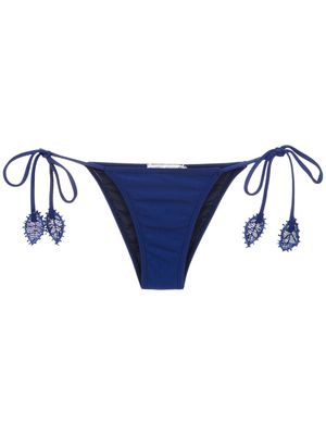 Martha Medeiros appliqué details bikini bottom - Blue