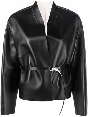 Desa 1972 belted reversible leather jacket - Black