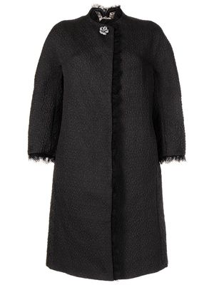 SHIATZY CHEN patterned-jacquard reversible coat - Black