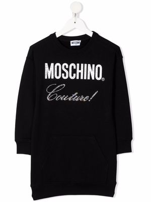 Moschino Kids embellished Couture logo dress - Black