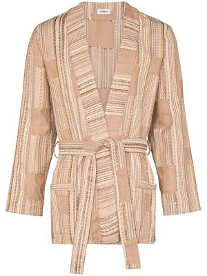 COMMAS patchwork-design robe jacket - Neutrals