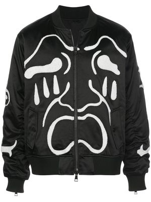 Haculla Scream embroidered bomber jacket - Black