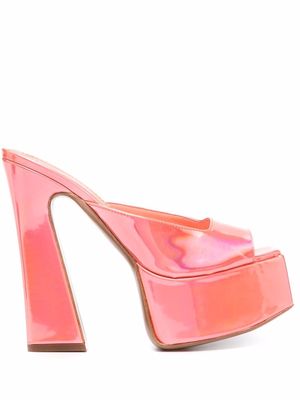 THE SADDLER open-toe platform leather sandals - Pink