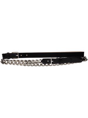 Alexander McQueen chain-link leather belt - Black