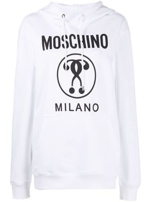 Moschino logo-print cotton hoodie - White