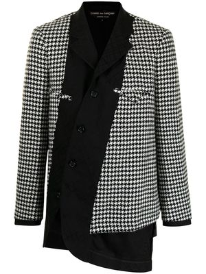 Comme Des Garçons Homme Plus asymmetric houndstooth-panel jacket - Black