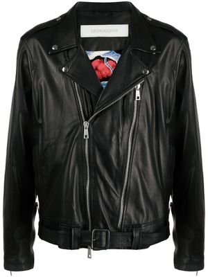 Giorgio Brato leather biker jacket - Black