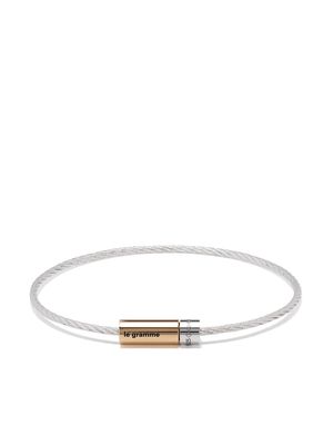 Le Gramme 18kt gold and silver 9g polished bicolor cable bracelet