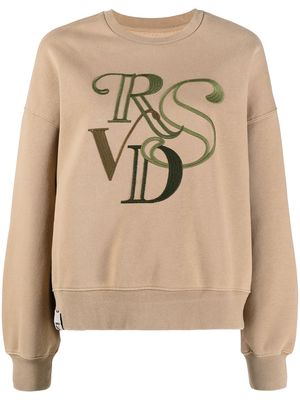 izzue embroidered crew-neck sweatshirt - Brown