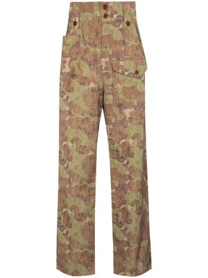 visvim Coronel camouflage-print straight-leg trousers - Brown