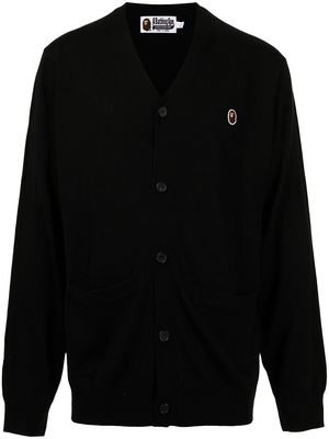 A BATHING APE® Ape patch knitted cardigan - Black