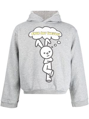 DUOltd Distressed slogan-print hoodie - Grey