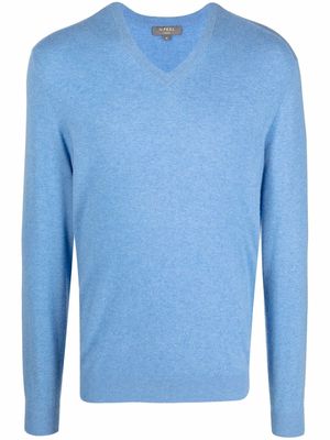 N.Peal V-neck cashmere jumper - Blue