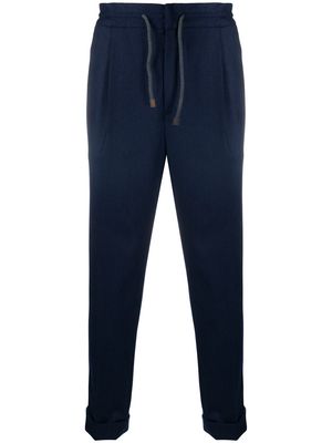 Brunello Cucinelli cropped drawstring trousers - Blue