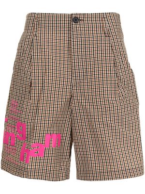 Kolor plaid-check pattern shorts - Multicolour