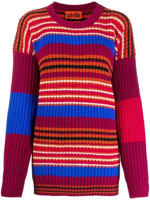 colville fair isle striped jumper - Red