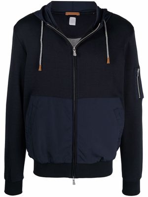 Eleventy zip-up hooded jacket - Blue