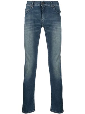 Emporio Armani stonewashed slim-cut jeans - Blue
